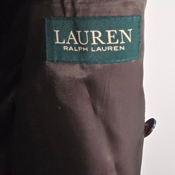 Lauren Ralph Lauren Double-Breasted Blazer Brown Blue Windowpane 40R NWT - Picture 5 of 12